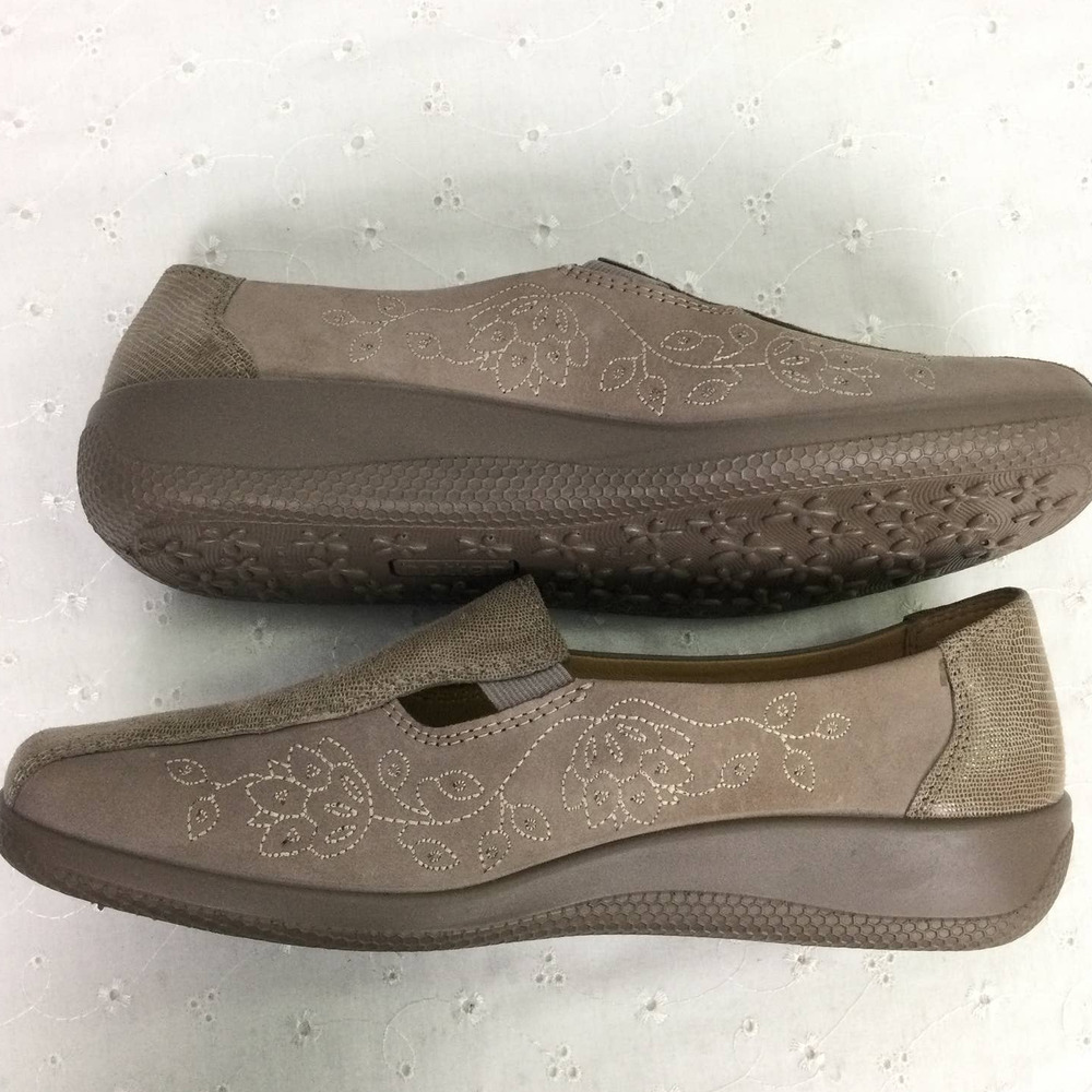 NEW Hotter Calypso Comfort Concept Tan Leather Slip On Square Toe Loafer 10 - Picture 10 of 14